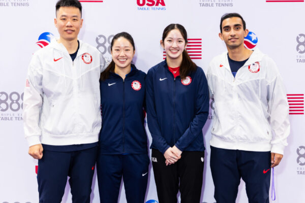 SAN FRANCISCO, CA - April 23 - Xin Zhou, Lily Zhang, Rachel Sung and Nikhil Kumar attend Celebrating 888 Table Tennis Center 2024 on April 23rd 2024 at 888 Table Tennis Center in San Francisco, CA (Photo - Katie Ravas for Drew Altizer Photography)